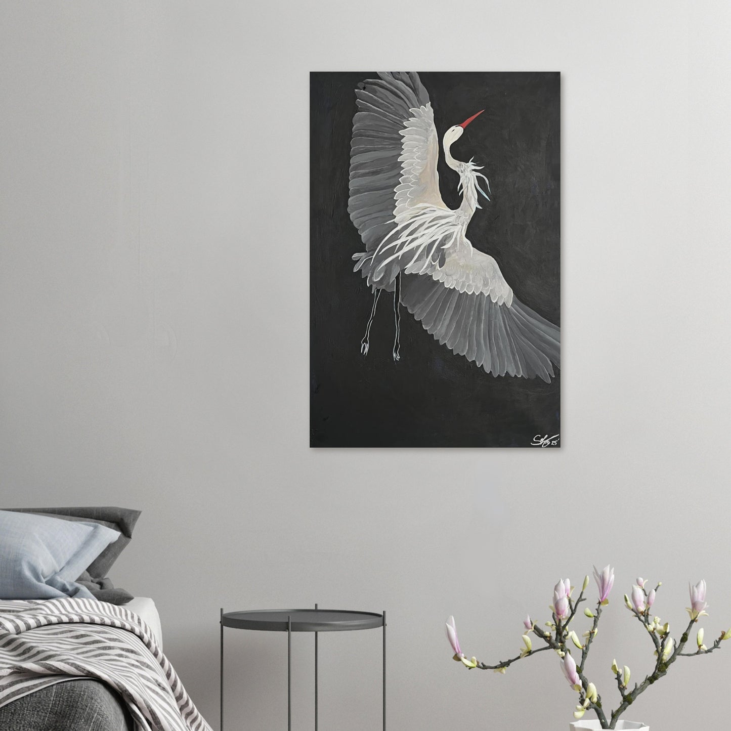 Crane - Originalmålning i akryl